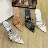 Giày cao gót mũi nhọn dây đá chéo HM45 gót cao 9cm 