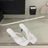 Giày cao gót mũi vuông KẸP SỎ NGÓN gót cao 7cm hoạ tiết chấm bi 