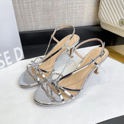 Giày sandanl cao gót MŨI TRÒN DÂY ĐAN CHÉO chất da bóng gót cao 7cm 9cm